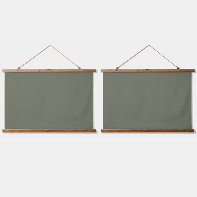 Custom Moss Green Wall Tapestry with Wood Hanger (Double)