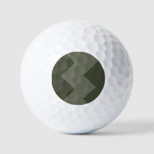 Custom Moss Green Zigzag Golf Balls