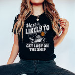 Custom Most Likely to Cruise Matching Group Cruise T-Shirt<br><div class="desc">Get ready to cruise in style with our hilarious "Most Likely To" group matching shirts! Perfect for family vacations, friend getaways, or bachelorette parties, these shirts are guaranteed to make everyone in your group laugh. Choose from a variety of witty titles and corresponding images, such as "Most Likely To Get...</div>