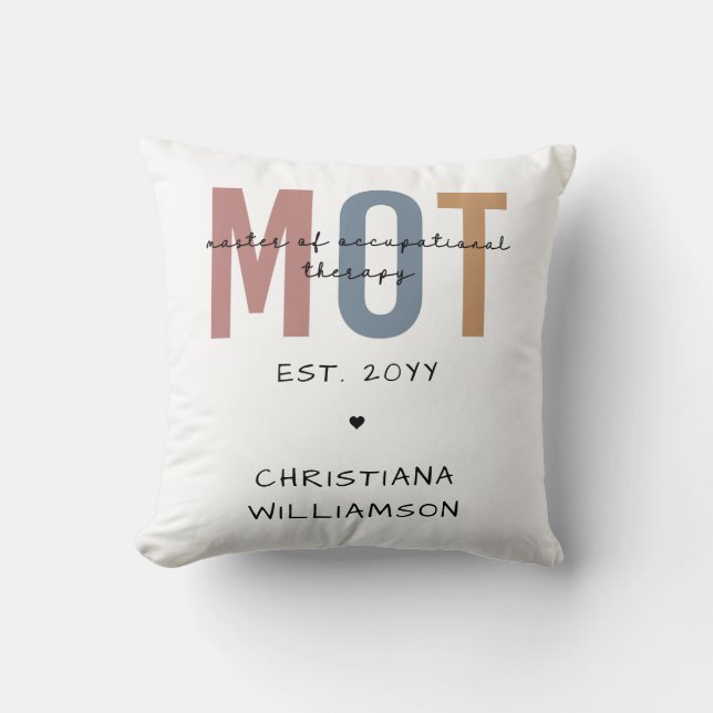 Custom MOT Master Of Occupational Therapy Cushion (Front)