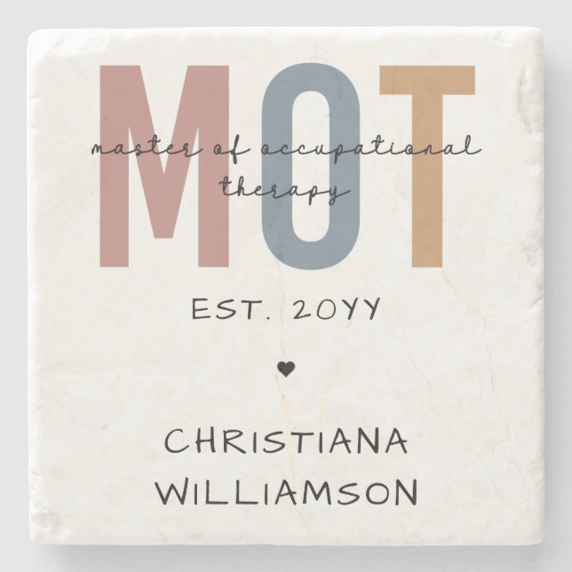 Custom MOT Master Of Occupational Therapy Stone Coaster (Front)