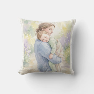 Custom Mother and Baby Watercolor Print Cushion