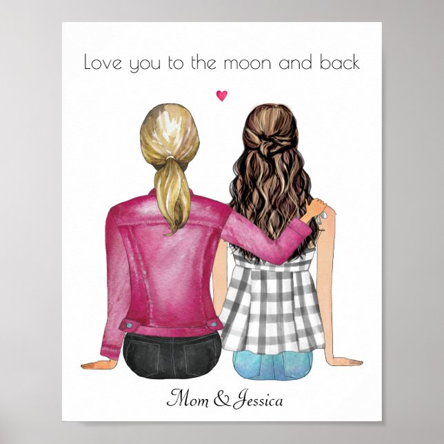 Custom mother day personalised portrait poster (Front)