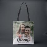 Custom Mother of the Bride Thank You Photo Wedding Tote Bag<br><div class="desc">The design features the quote 'Thank You for raising the woman of my dreams',  your favourite photo,  names and wedding date.
 Great keepsake gift to the parents of the bride.</div>