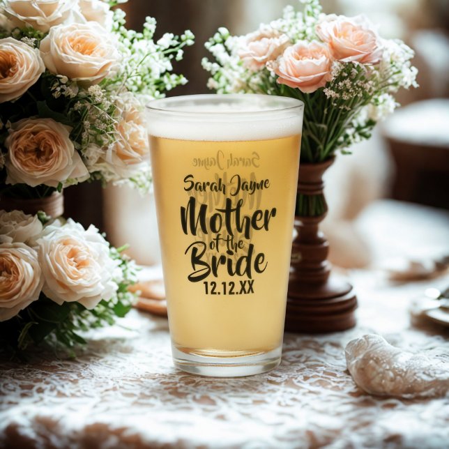 Custom Mother of the Bride Wedding Keepsake  Glass (For the Mother of the Bride. Just add her name and your wedding date)