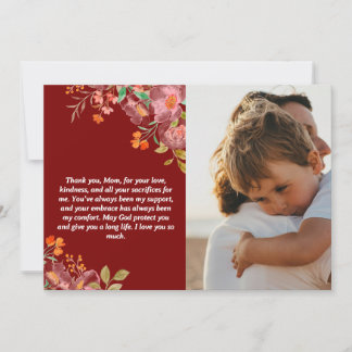 Custom Mother’s Day Gift and Loving Message  Holiday Card