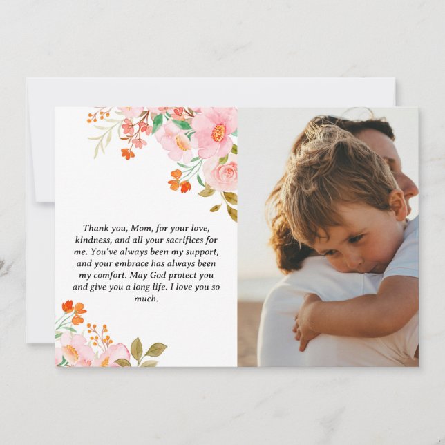 Custom Mother’s Day Gift and Loving Message Holiday Card (Front)