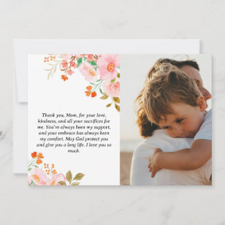 Custom Mother’s Day Gift and Loving Message Holiday Card