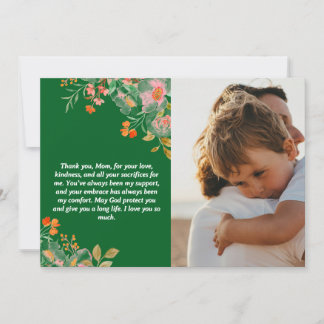 Custom Mother’s Day Gift and Loving Message  Holiday Card