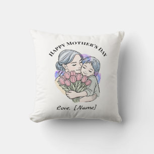 Custom Mother’s Day Mum and Child Throw Pillow