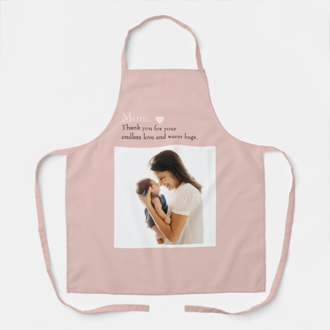 Custom Mother's Day Apron with Photo & Heart (Front)