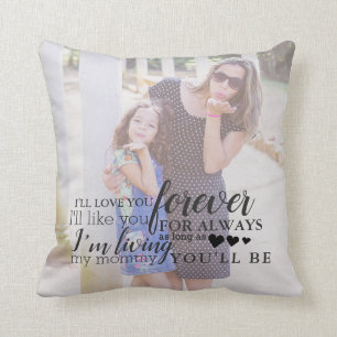 Custom Mother's Day Daughter Photo Quote Pillow