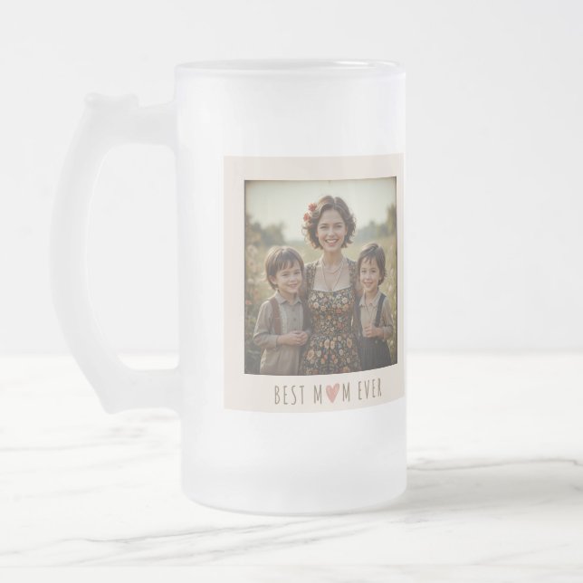 Custom Mother's Day Frosted Glass Beer Mug (Left)