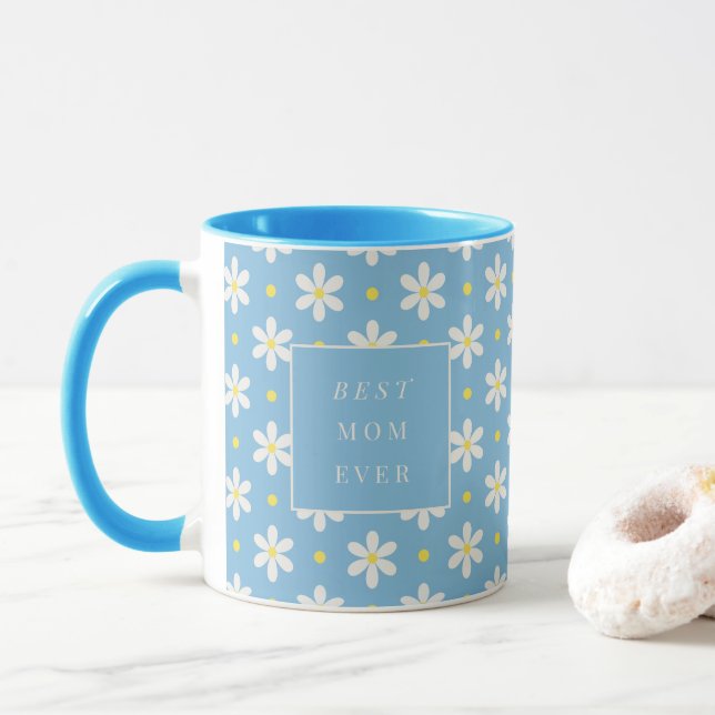Custom Mother's Day Gift Personalized Daisy Mug (With Donut)