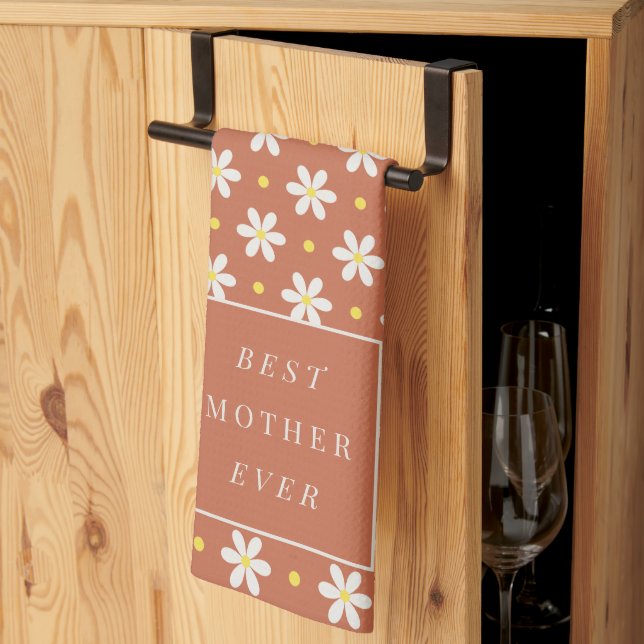 Custom Mother's Day Gift Personalized Daisy Tea Towel (Thirds Fold)