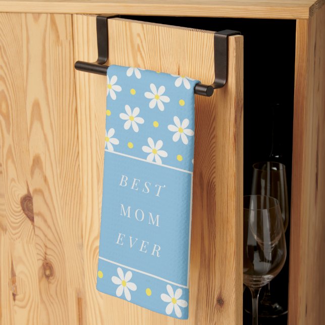 Custom Mother's Day Gift Personalized Daisy Tea Towel (Thirds Fold)