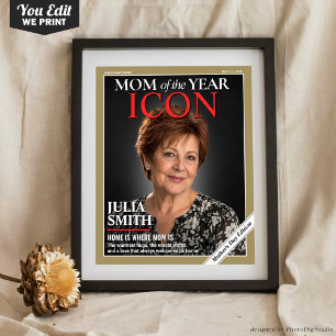 Custom Mothers Day Magazine Cover, Gift for Mum Poster