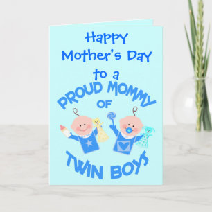 Custom Mother's Day Mom of Twin Boys Card