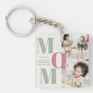 Custom Mother's Day MOM Photo Collage Key Ring