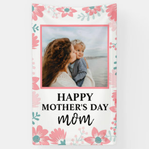 Custom Mothers day red floral women love Banner