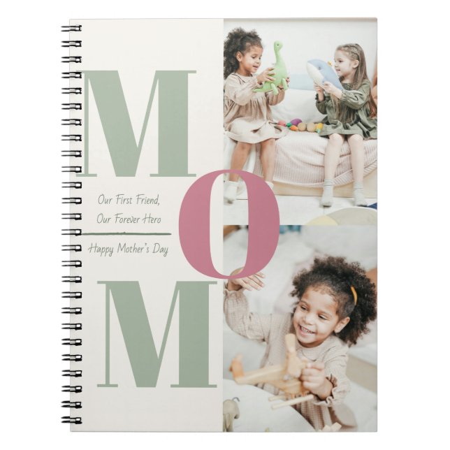 Custom Mother's Day Spiral Photo Notebook | MOM (Front)