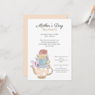 Custom Mother's Day Tea Party Invitation