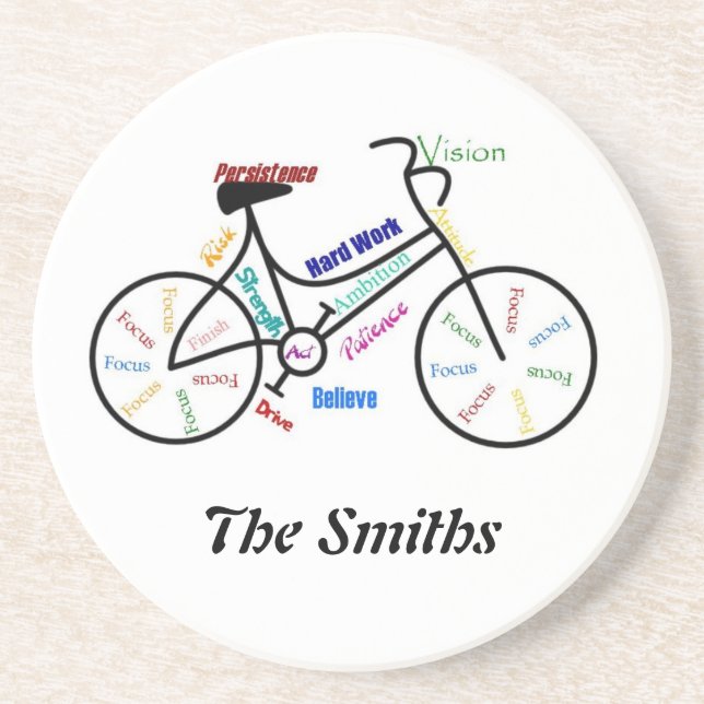 Custom Motivational Bike, Cycle, Sport Coaster (Front)