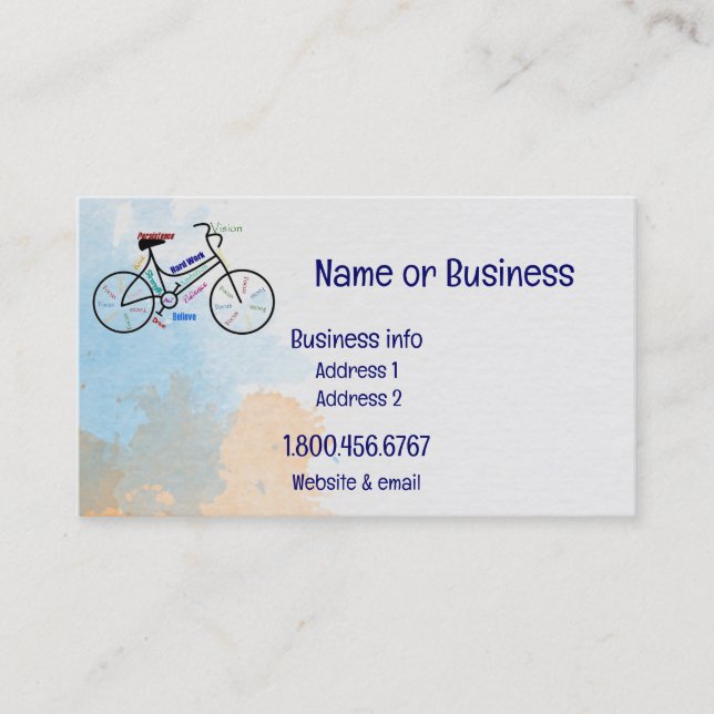 Custom, Motivational Bike, Cycling Sport Business  Business Card (Front)