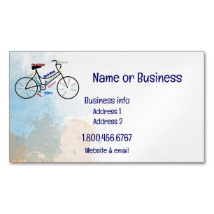 Custom, Motivational Bike, Cycling Sport  Magnetic Business Card