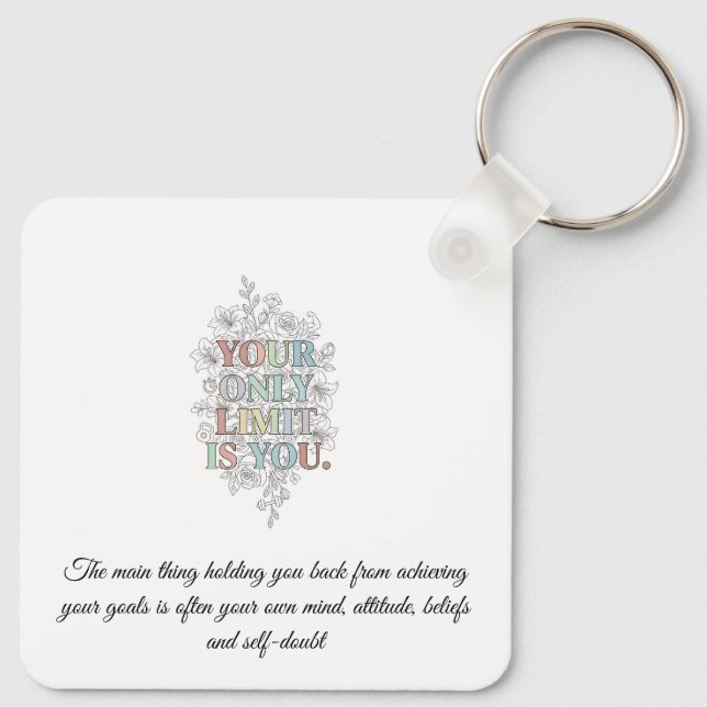 Custom Motivational Quote Keychain (Back)