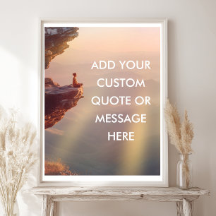 Custom Motivational Quote Poster – Ocean Cliff Sun