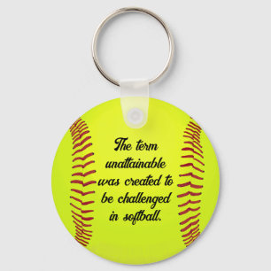 Custom Motivational Quotes Softball Team Key Ring