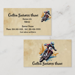Custom Motocross Motorcycle Biking Business Card