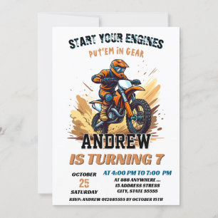 Custom Motocross Racing Dirt Adventure Birthday Invitation