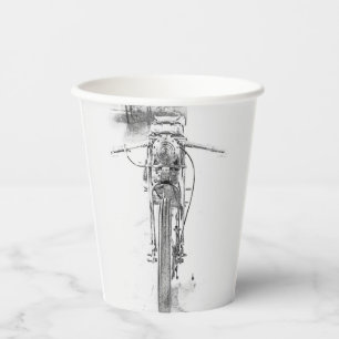 Custom Motorbike Motorcycle Sketch Biker Rider Paper Cups