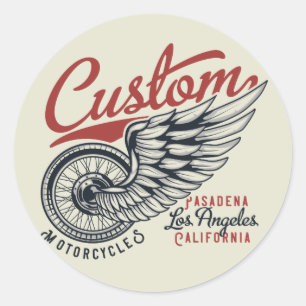Custom Motorcycle Classic Round Sticker