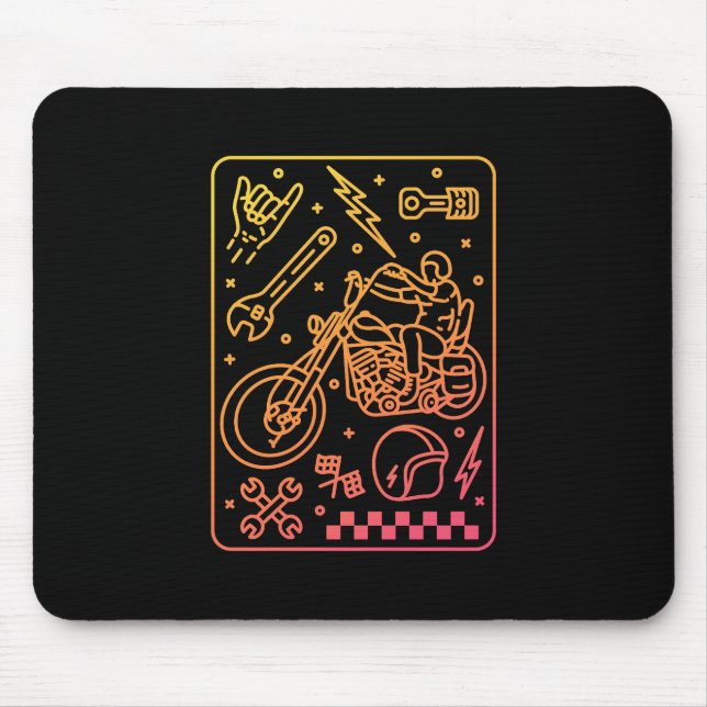 Custom Motorcycle Garage 3 Mouse Mat (Front)