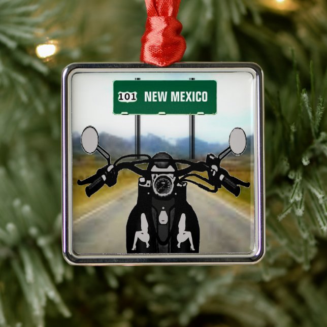 CUSTOM Motorcycle Road Trip Metal Tree Decoration (Tree)