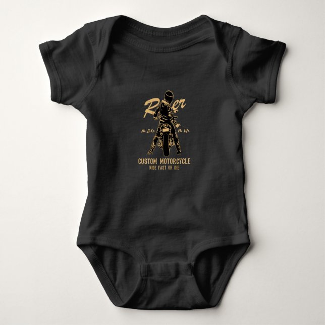 Custom Motorcycles Boy   Baby Bodysuit (Front)