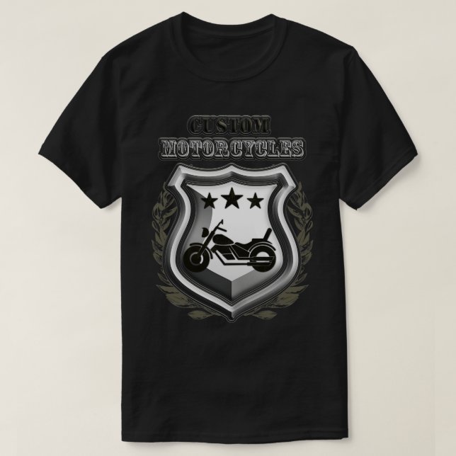 Custom Motorcycles Motorbike Biker T-Shirt (Design Front)