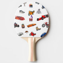 Custom Motorsports & Racing Pattern Ping Pong Padd