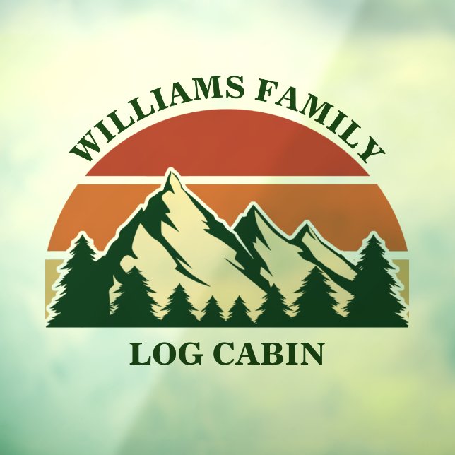 Custom Mountain Log Cabin Forest Window Cling (Sheet 3)