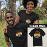 Custom Mountain Sunset Road Trip Pocket & Back T-Shirt<br><div class="desc">This cool orange vintage sunset over rocky mountains in nature makes a great image for a set of customised t-shirts for a family reunion, road trip, or summer vacation. Commemorate your holiday week with matching tees for mum, dad, brother and sister. Just add your own last name and the year...</div>