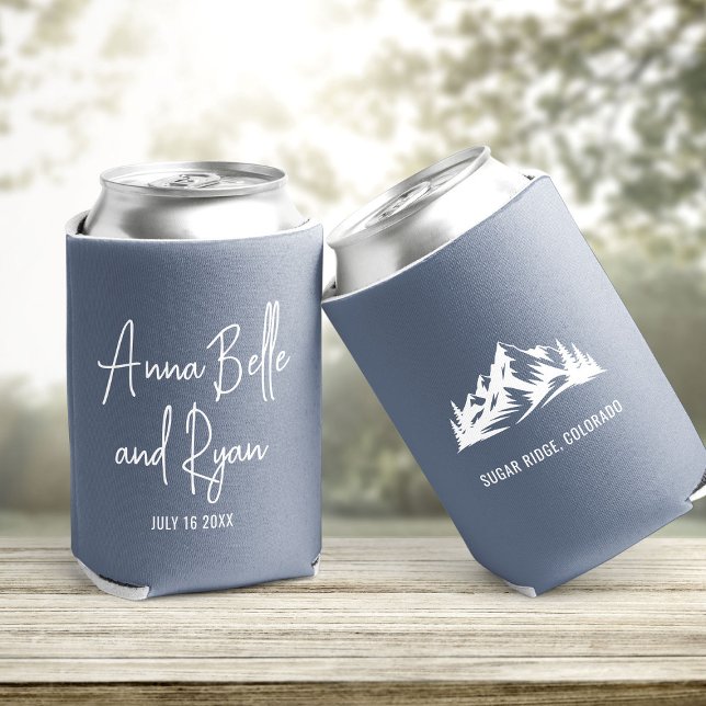 Custom Mountain Wedding Guest Favour Can Cooler (Creator Uploaded)