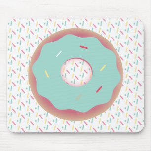 Custom Mouse 3D Sprinkle Frosted Teal Doughnuts Mat