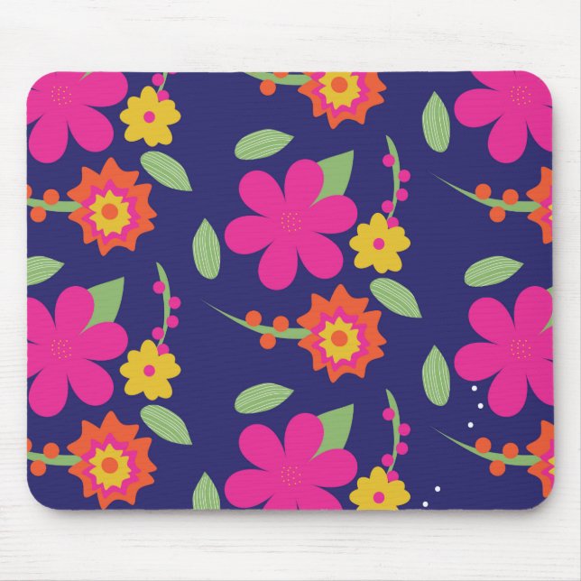 Custom Mouse Hippy Floral Garden Mat (Front)