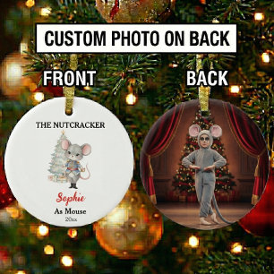 Custom Mouse Nutcracker Photo Christmas Ceramic Tree Decoration