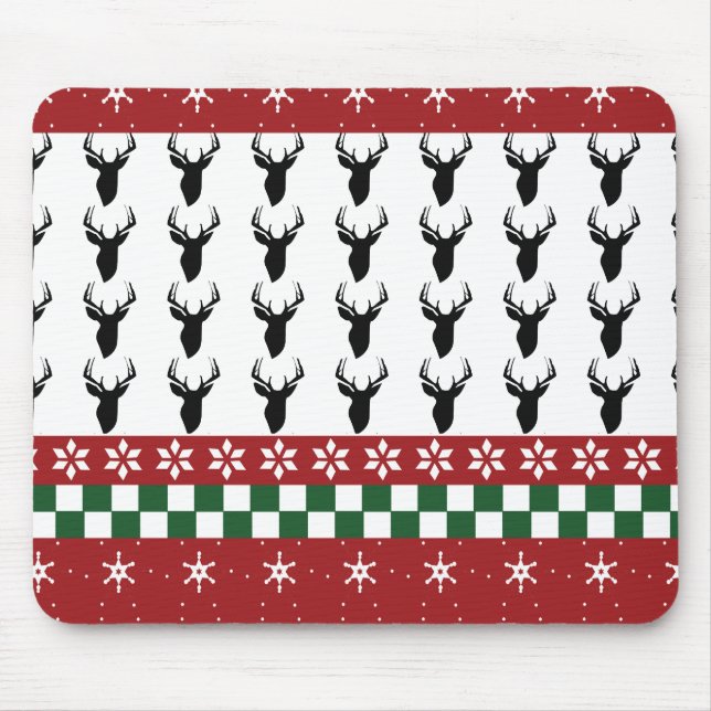 Custom Mouse Pad Fair Isle Christmas Deers (Front)