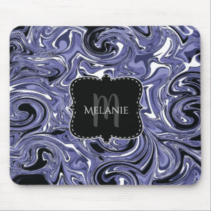 Custom Mouse Pad Water Marble Purple Swirls