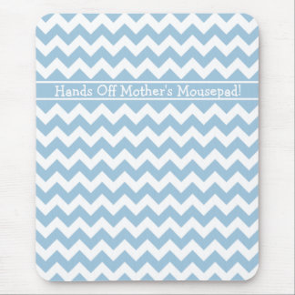 Custom Mousepad, Blue and White Chevrons Mouse Mat